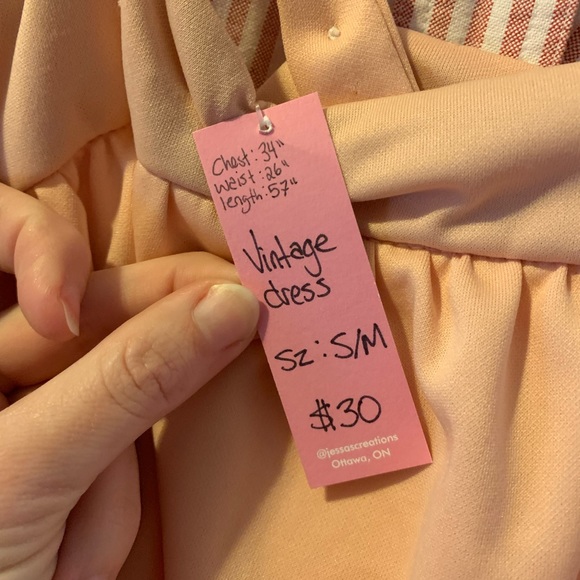 Vintage blouson dress | blush/peach gown - Picture 5 of 5